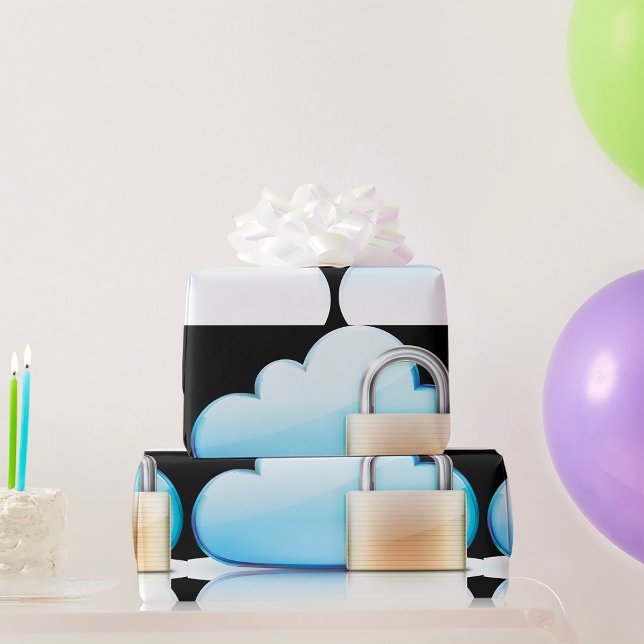 Presente Papel de empacotamento de cadeado do ícone de segu (Criador carregado)