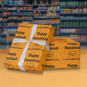 Presente Papel de empacotamento de cor laranja no Hanukkah