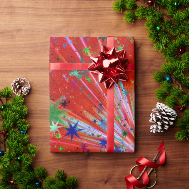 Presente Papel de empacotamento de estrelas (Presente de Natal)
