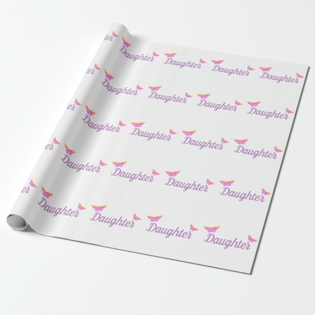 Presente Papel de empacotamento de filhas personalizado (Desenrolado)