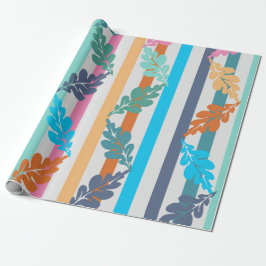 Presente Papel de empacotamento de folhas e linhas