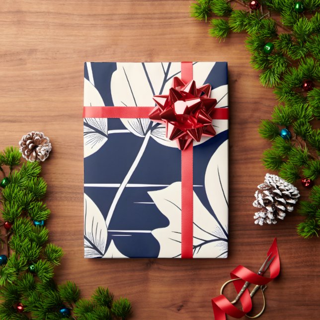 Presente Papel de empacotamento de folhas verde (Presente de Natal)