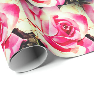 Presente Papel de empacotamento de fotos de Rosas elegantes