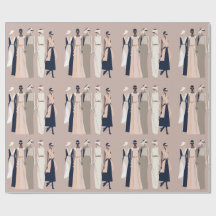 Papel de empacotamento de ilustração de moda conte