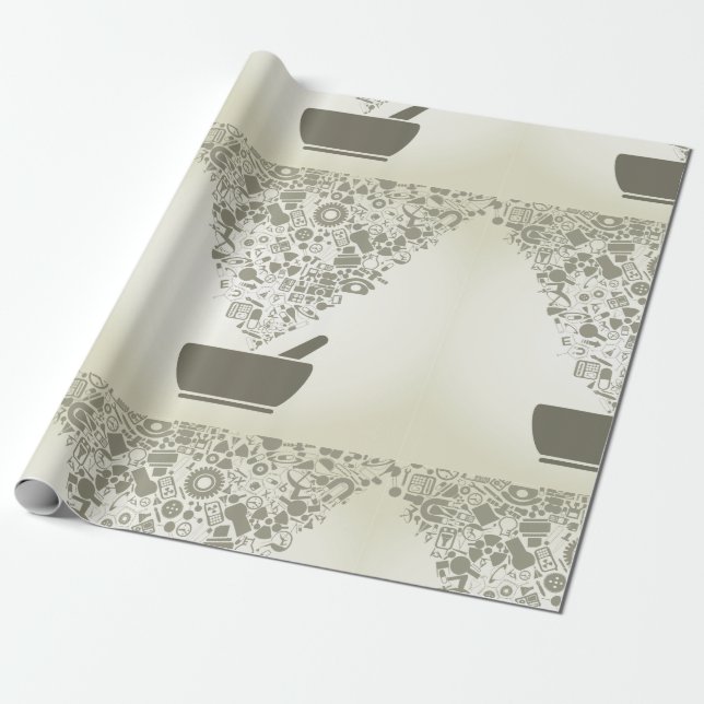 Presente Papel de empacotamento de objetos científicos (Desenrolado)