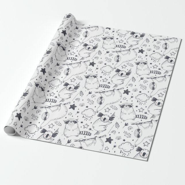 Presente Papel de empacotamento de padrão de inclinação (Desenrolado)