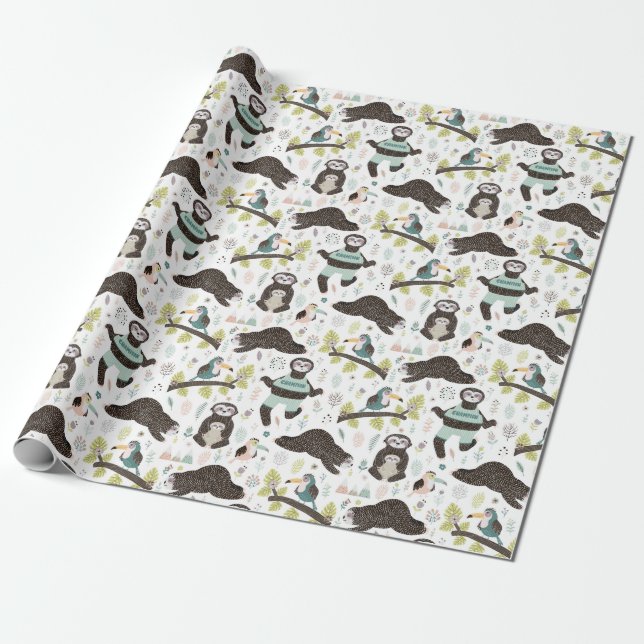 Presente Papel de empacotamento de padrão de inclinação (Desenrolado)