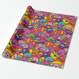 Presente Papel de empacotamento de padrão de monstro bonito