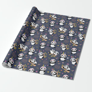 Presente Papel de empacotamento de padrão Panda