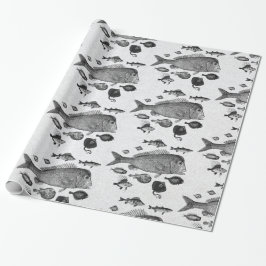 Presente Papel de empacotamento de padrões de peixe