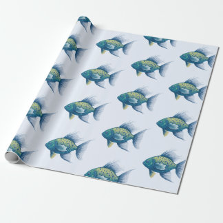 Presente Papel de empacotamento de padrões de peixe