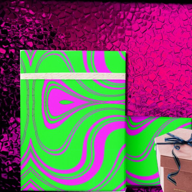 Presente papel de empacotamento de padrões moderno por onda (Criador carregado)