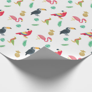 Presente Papel de empacotamento de pássaros tropicais e ana