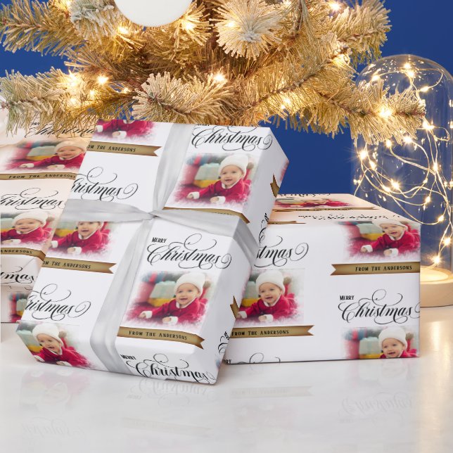 Presente Papel de empacotamento de texto de foto personaliz (Feriados)