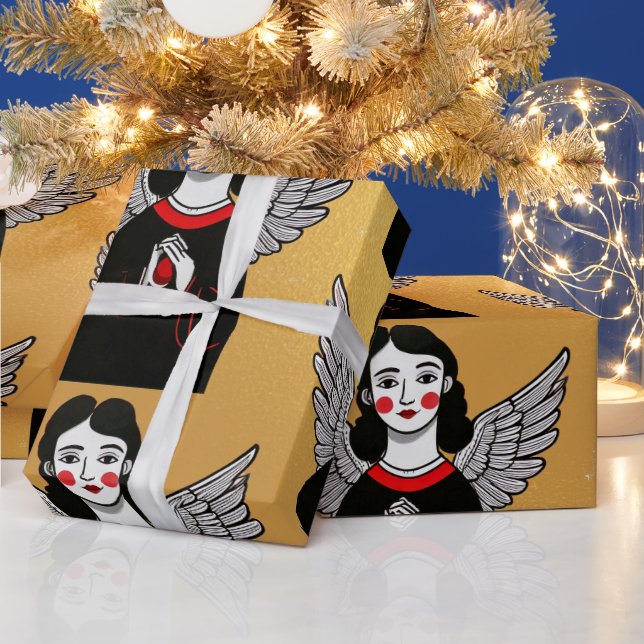 Presente Papel de empacotamento do padrão Angel do Designer (Feriados)