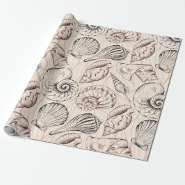 Presente Papel de empacotamento do padrão da Seashell Blush