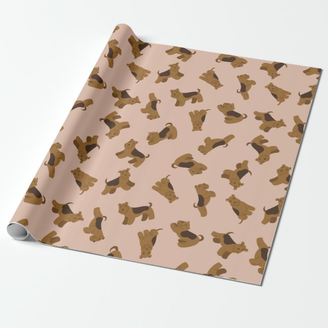 Presente Papel de empacotamento do padrão de puppy (Desenrolado)