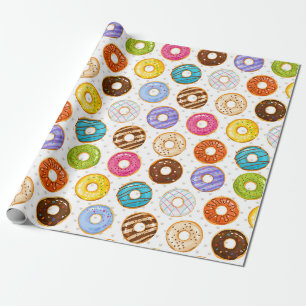 Presente Papel de empacotamento do padrão de rosquinha