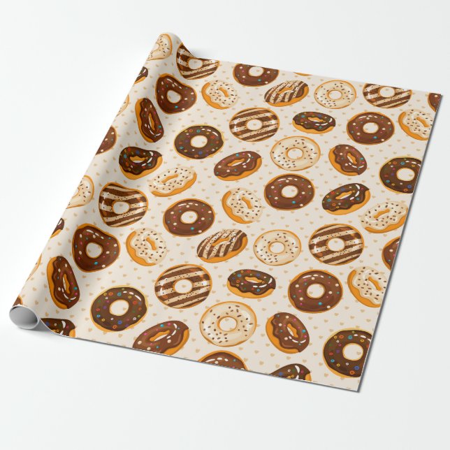 Presente Papel de empacotamento do padrão de rosquinha (Desenrolado)