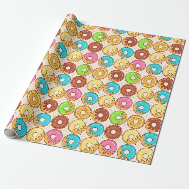 Presente Papel de empacotamento do padrão de rosquinha (Desenrolado)
