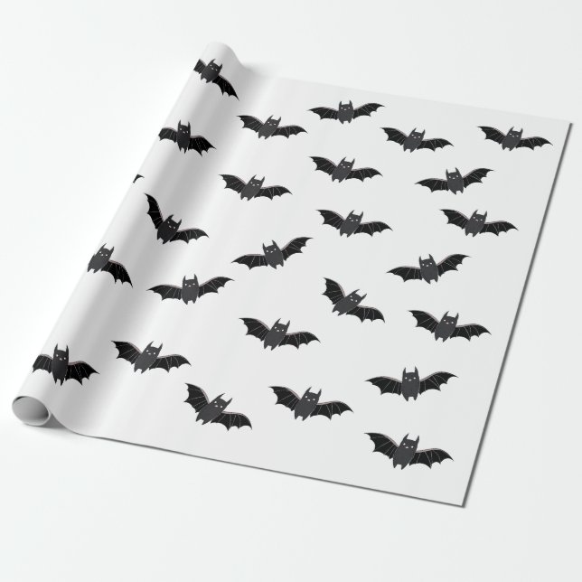 Presente Papel de empacotamento do padrão Halloween Bats (Desenrolado)
