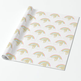 Presente Papel de empacotamento do Rainbow Unicorn Glitter