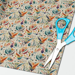 Presente Papel de empacotamento Floral Moderno Boho