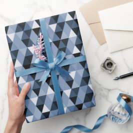 Presente Papel de empacotamento Geométrico Azul