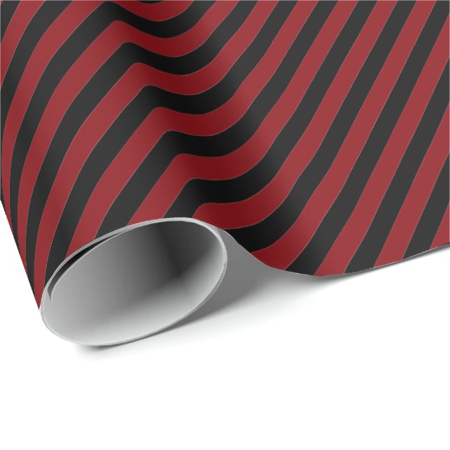 Presente Papel de empacotamento HAMbWG - Stripe Vermelho/Pr (Ponta do rolo)