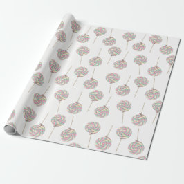 Presente Papel de empacotamento Lollipop cor-de-rosa