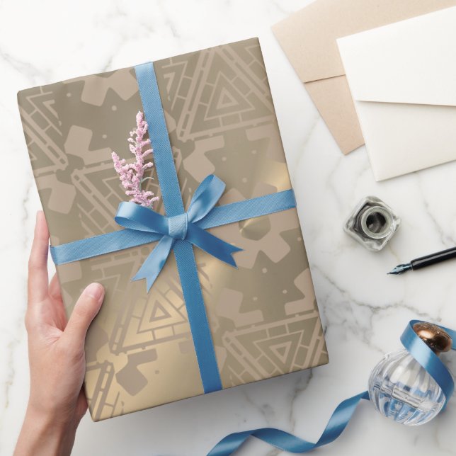 Presente Papel de empacotamento Padrão Moderno no Metálico  (Presentear)