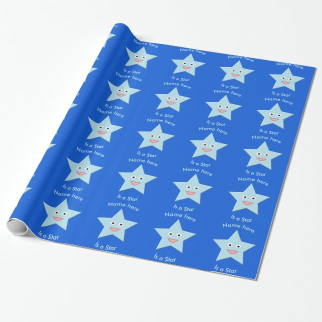 Presente Papel de empacotamento personalizado de estrela az (Desenrolado)