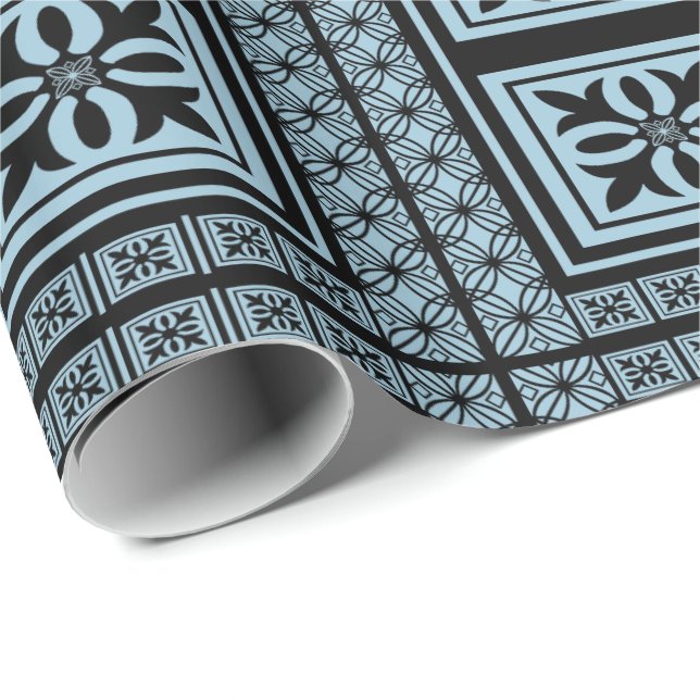 Presente Papel de empacotamento personalizado de padrão flo (Ponta do rolo)