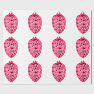 Presente Papel de empacotamento Pinecones Rosa