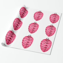 Papel de empacotamento Pinecones Rosa