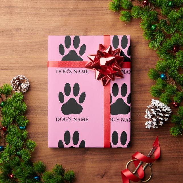 Presente Papel de empacotamento preto-e-rosa, impresso-palh (Presente de Natal)