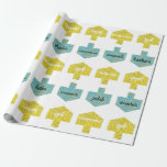 Presente Papel de empacotamento "Sonhos Personalizados/Azul<br><div class="desc">Sonhos Personalizados Azuis/Amarelos e Dourados. Papel personalizado de moldagem Chanukah/Hanukkah. O vamos começa com o nosso mais novo e personalizado pacote de presentes para vestir seu presente Chanukah:) Exclua texto e adicione seu próprio texto em qualquer lugar do papel de embrulho. Use seu estilo, cor e tamanho de fonte favoritos....</div>