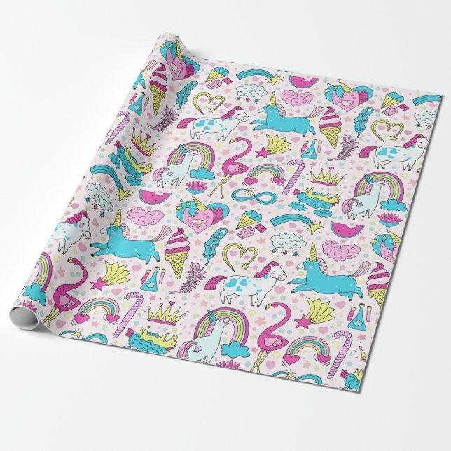 Presente Papel de empacotamento Unicórns (Desenrolado)