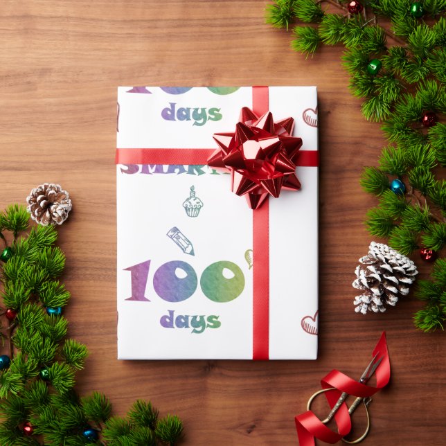 Presente Papel De Encapsulamento 100 Dias Mais Inteligente  (Presente de Natal)