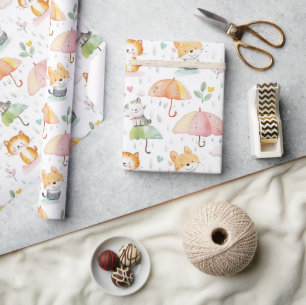 Presente Papel de enfeite para bebês de animais bonitos
