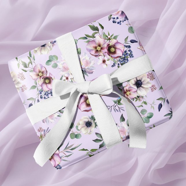 Presente Papel de enfeite rosa de casamentos de orquídeas d (Peony Garden Orchid Pink Wedding Wrapping Paper)