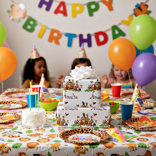 Presente Papel de enrolação de animais de crianças personal