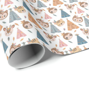Presente Papel de enrolação de animais e de árvores
