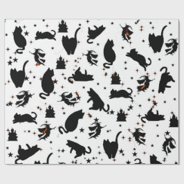 Presente Papel de enrolação de bruxas, gatas e castelos