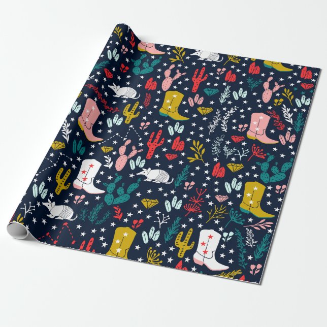 Presente Papel de enrolação de vaqueira ocidental, bonito (Desenrolado)