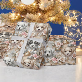 Presente Papel De Enrolação Para Cachorros De Natal - Rosto