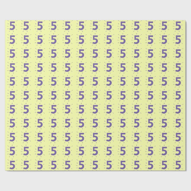 Presente Papel de enrolamento amarelo com cinco anos de ida (Aberto)