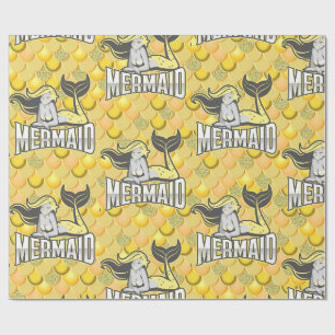 Presente Papel de enrolamento amarelo das Sereias