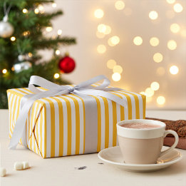 Presente Papel de enrolamento amarelo e branco quente