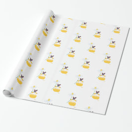 Presente Papel de enrolamento amarelo Fifi Daisy Bunny